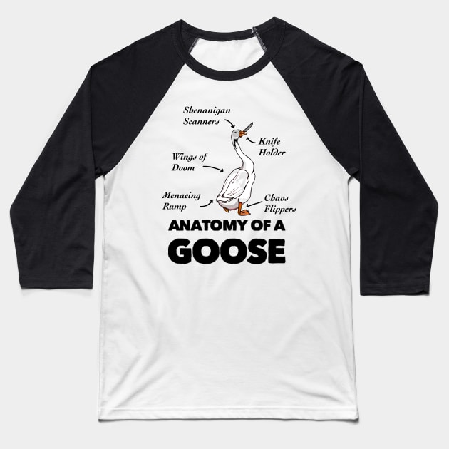 Anatomy of a Goose Baseball T-Shirt by TheUnknown93